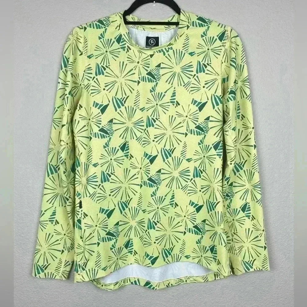 Backcountry Women's Medium Tahoe Sun Crew Neck Long Sleeve Top Yellow Firework
